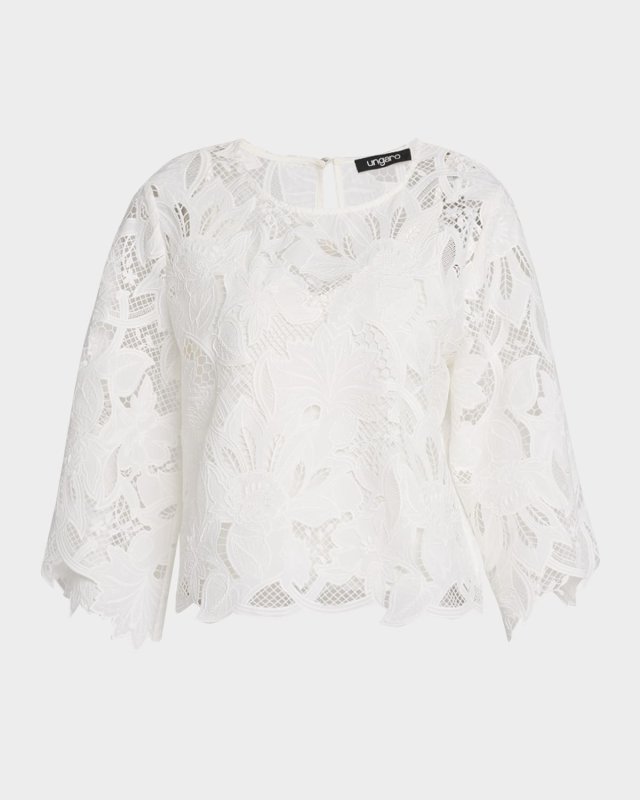 Vienna Embroidered Floral Lace Blous